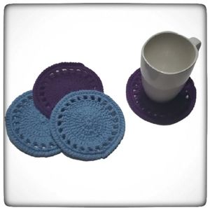 Handmade Coaster Set of 4-Crochet-Cotton